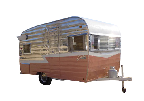 Vintage 1963 Shasta In Polished Aluminum And Blush Pink This