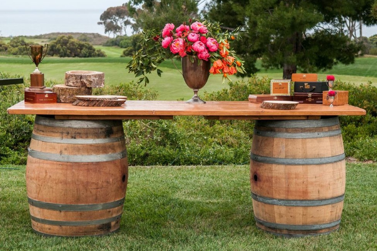 Archive Vintage Rentals Krista Jon Floral Designs Rustic French Wine Barrels