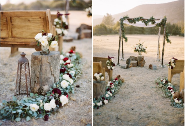 Archive Vintage Church Pews are perfect for an outdoor rustic ceremony.