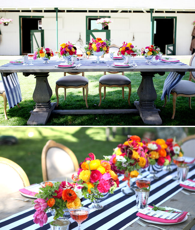 Our Orion table and Louis chairs set the stage for a bright table scape.