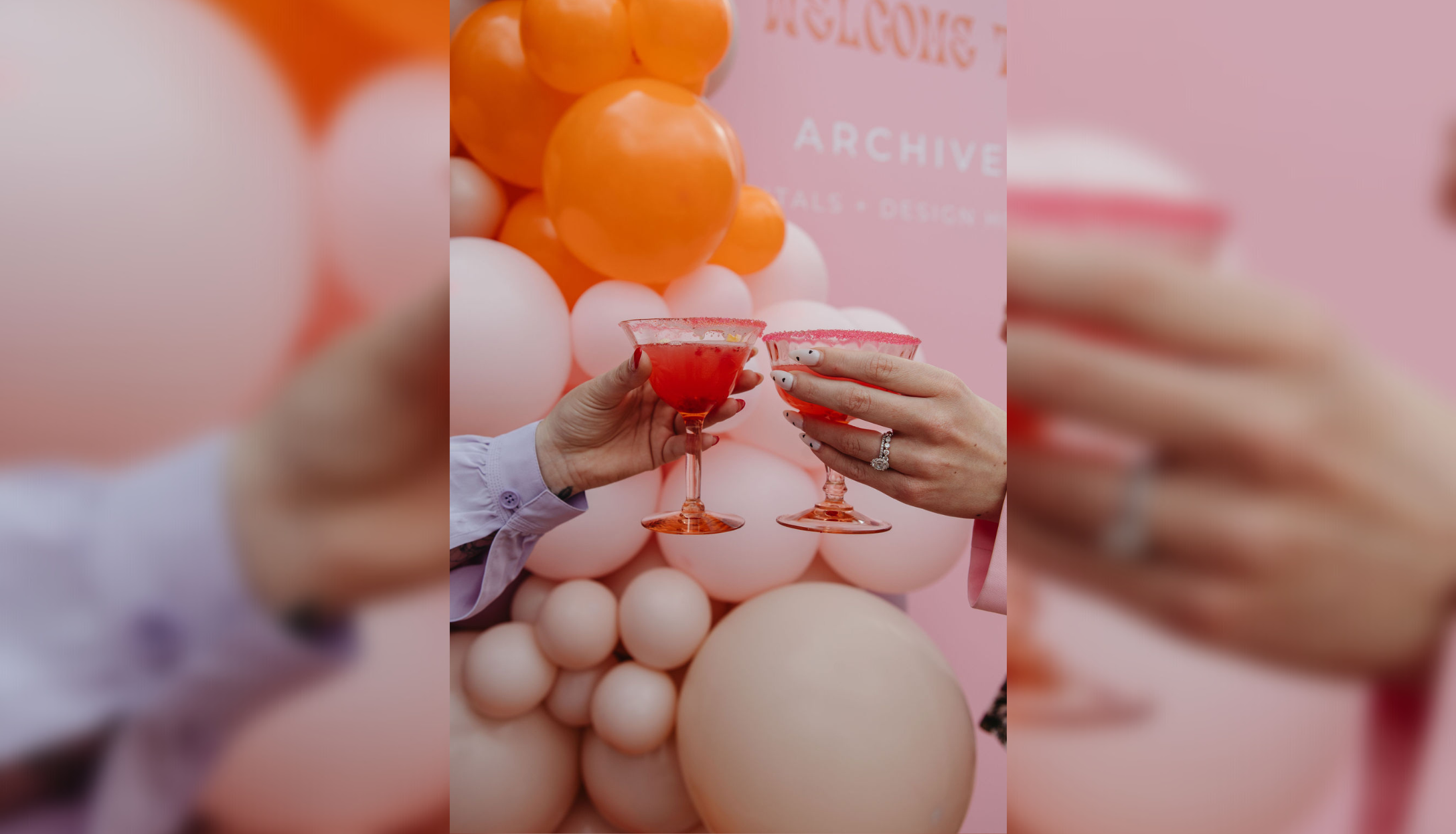 The vibrant colors from this Valentine's Day Event pair together beautifully to create the perfect party setting. Our Blush Champagne Coupes were a great touch to add to any themed event. Archive has everything you need for your event rentals in Orange County, Los Angeles, and San Diego areas!